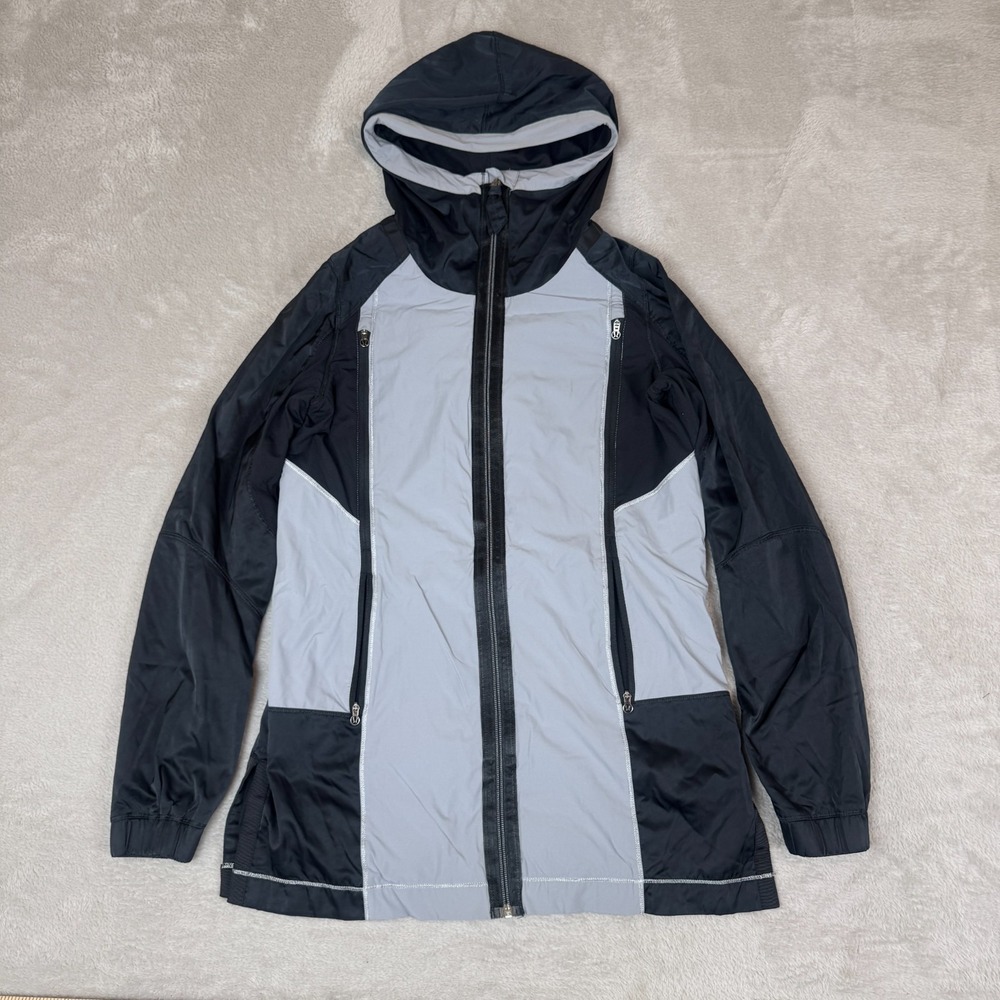 Lululemon Athletica Right Round Jacket Womens Size‎ 4 Black Gray Preowned Hooded